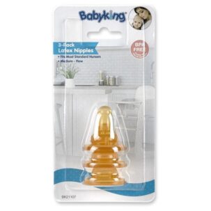 BABYKING 3-PK LATEX NIPPLES